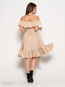 Платье мини ISSA Plus модель 10824_бежевый Фото