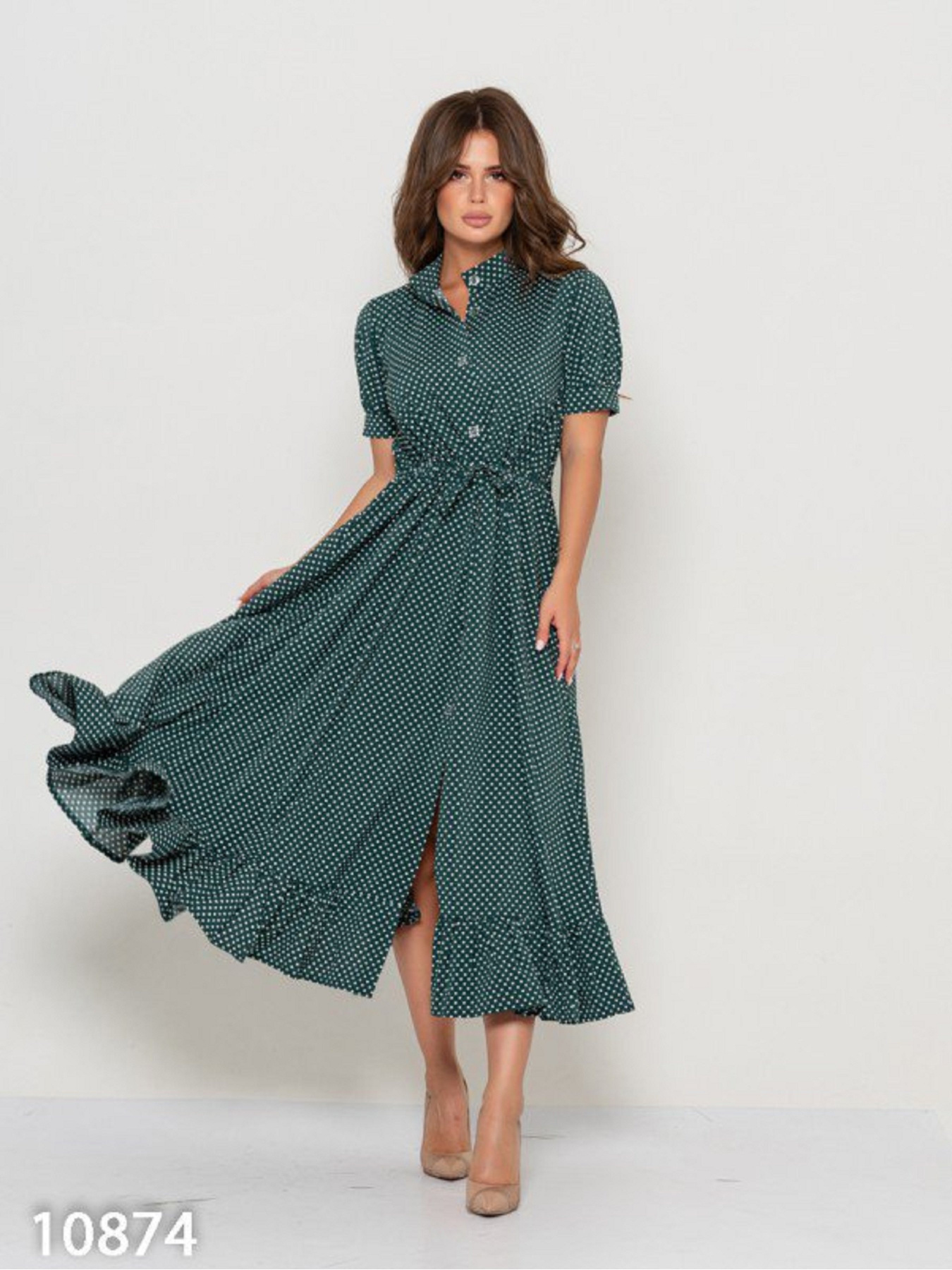 Платье миди ISSA Plus модель 10874_зеленый Фото