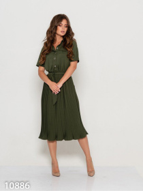 Платье миди ISSA Plus модель 10886_хаки Фото
