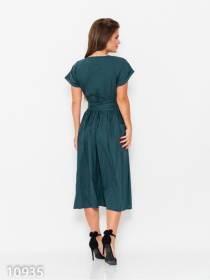 Сукня міді ISSA Plus модель 10935_темно_зеленый Фото