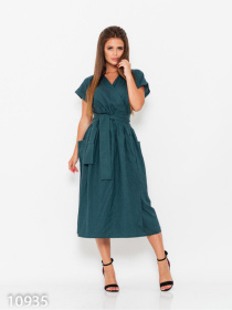 Сукня міді ISSA Plus модель 10935_темно_зеленый Фото