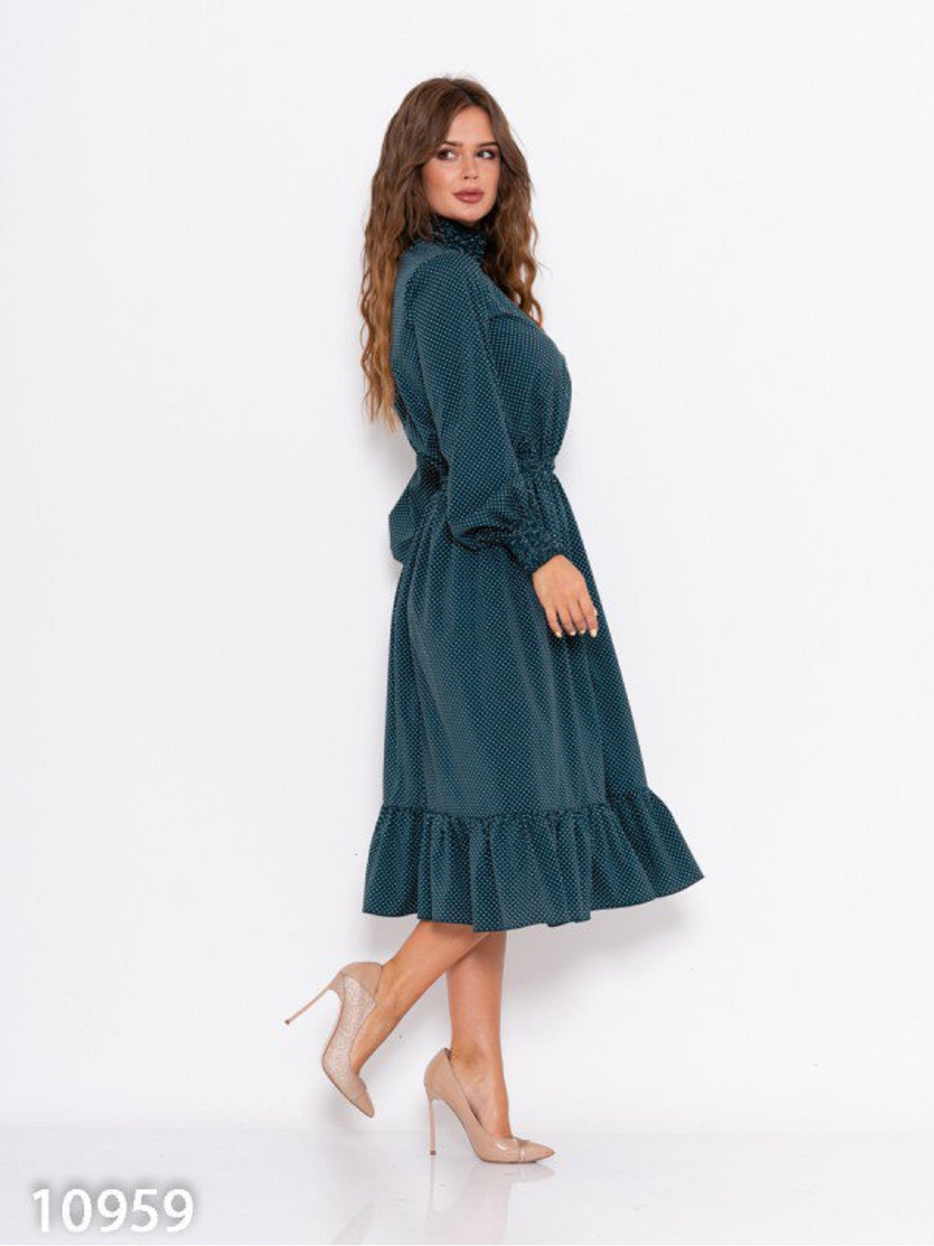 Сукня міді ISSA Plus модель 10959_зеленый Фото