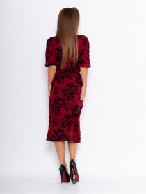Платье миди ISSA Plus модель 10988_бордовый Фото