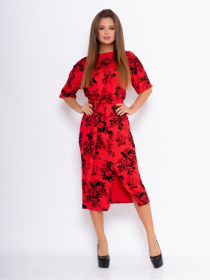 Платье миди ISSA Plus модель 10988_красный Фото