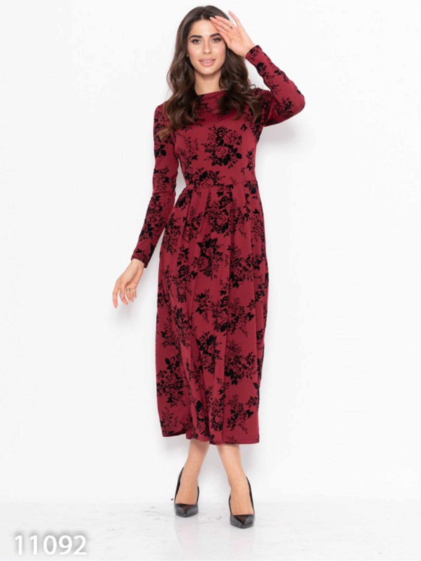 Платье макси ISSA Plus модель 11092_бордовый Фото