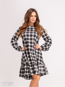 Платье мини ISSA Plus модель 11151_черный_белый Фото