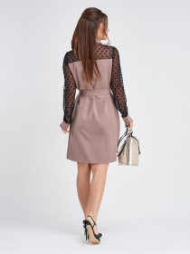Платье мини ISSA Plus модель 11282_бежевый Фото