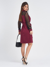 Платье мини ISSA Plus модель 11282_бордовый Фото