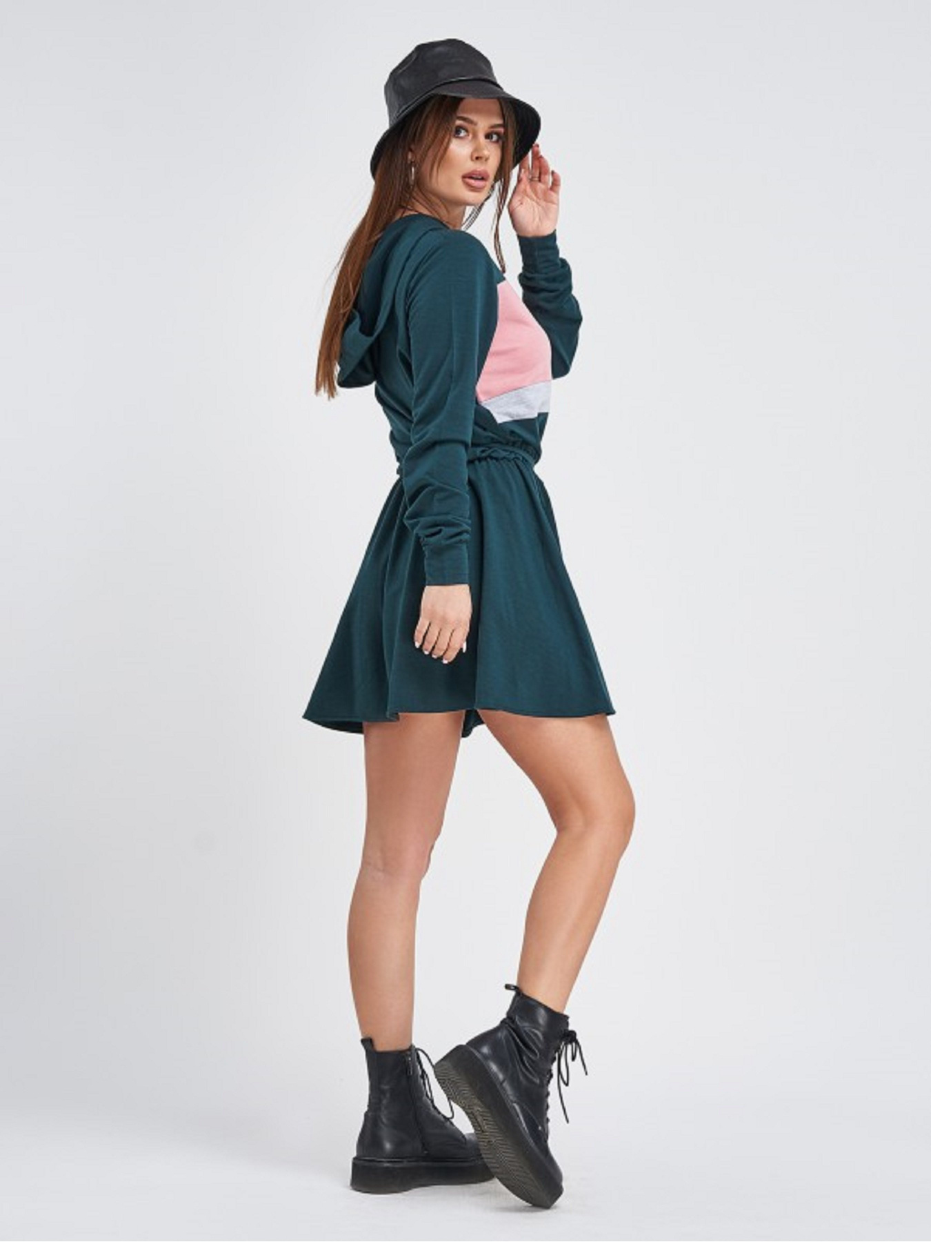 Платье мини ISSA Plus модель 11289_темно_зеленый Фото