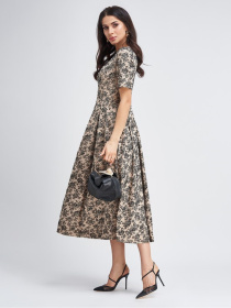 Платье миди ISSA Plus модель 11307_бежевый Фото