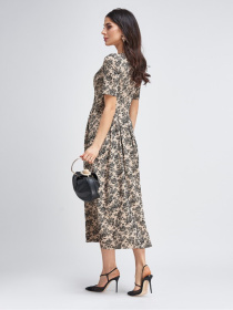 Платье миди ISSA Plus модель 11307_бежевый Фото