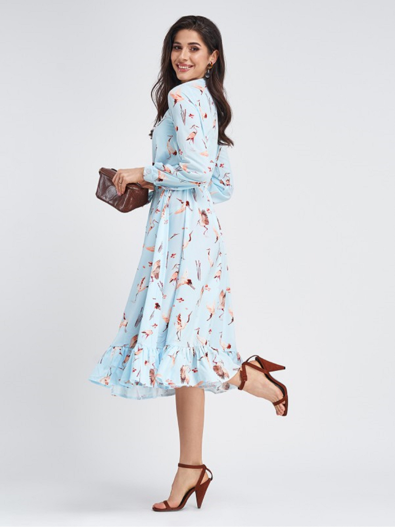 Платье миди ISSA Plus модель 11339_голубой Фото