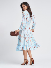 Платье миди ISSA Plus модель 11339_голубой Фото