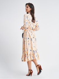 Платье миди ISSA Plus модель 11339_бежевый Фото