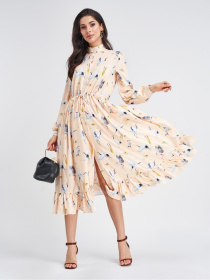 Платье миди ISSA Plus модель 11339_бежевый Фото