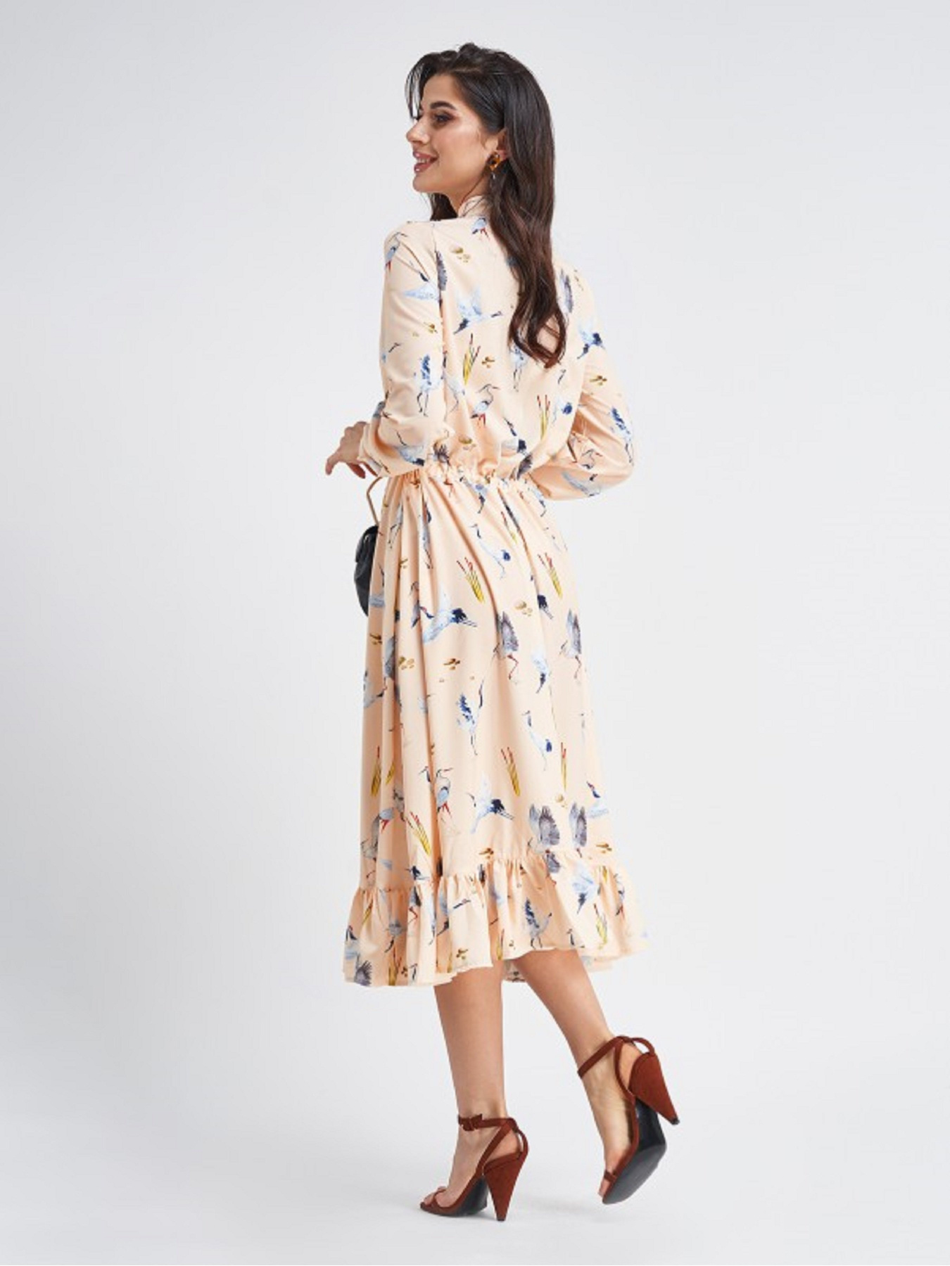 Сукня міді ISSA Plus модель 11339_бежевый Фото