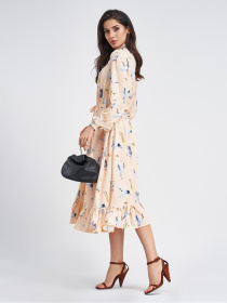 Сукня міді ISSA Plus модель 11339_бежевый Фото