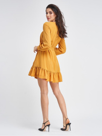 Платье мини ISSA Plus модель 11329_горчичный Фото