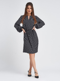 Платье мини ISSA Plus модель 11299_черный_белый Фото