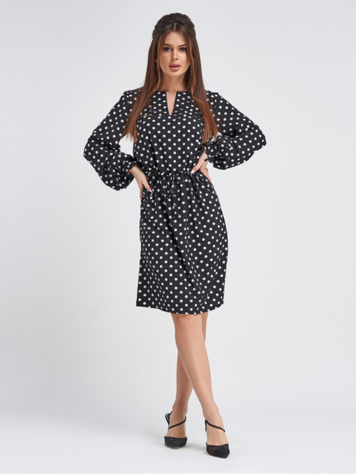 Платье мини ISSA Plus модель 11299_черный_белый Фото