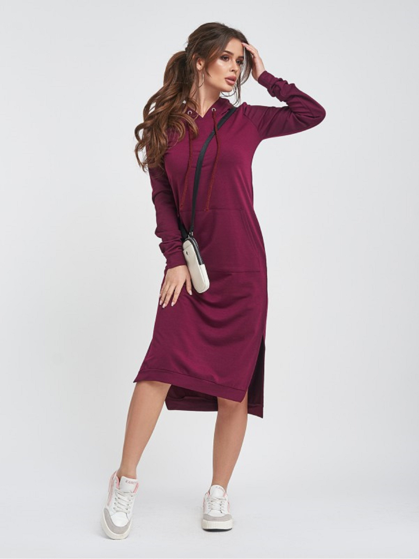 Платье миди ISSA Plus модель 11409_бордовый Фото