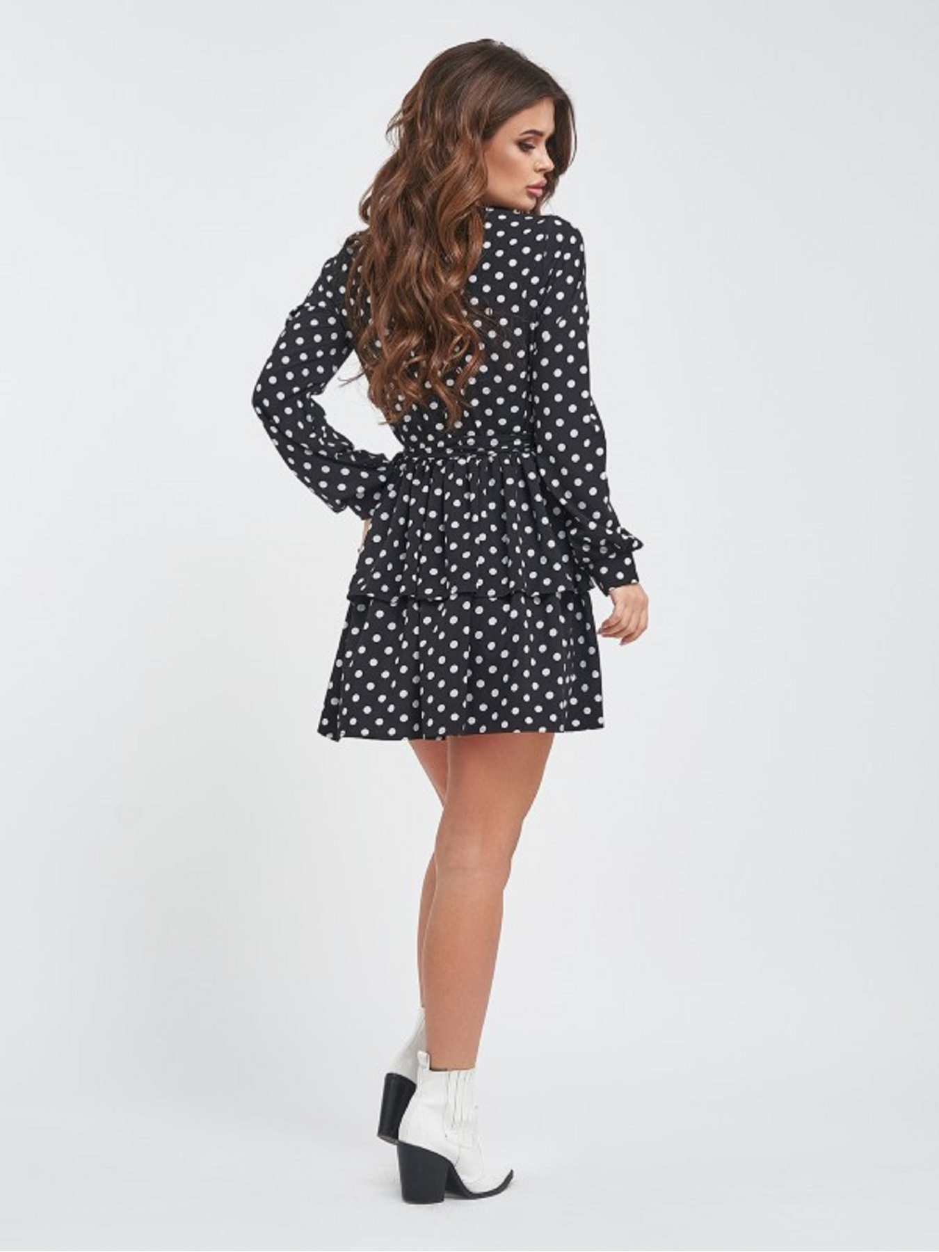Платье мини ISSA Plus модель 11310_черный_белый Фото