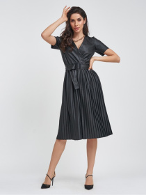 Сукня міді ISSA Plus модель 11433_черный Сукня міді ISSA Plus модель 11433_черный Фото