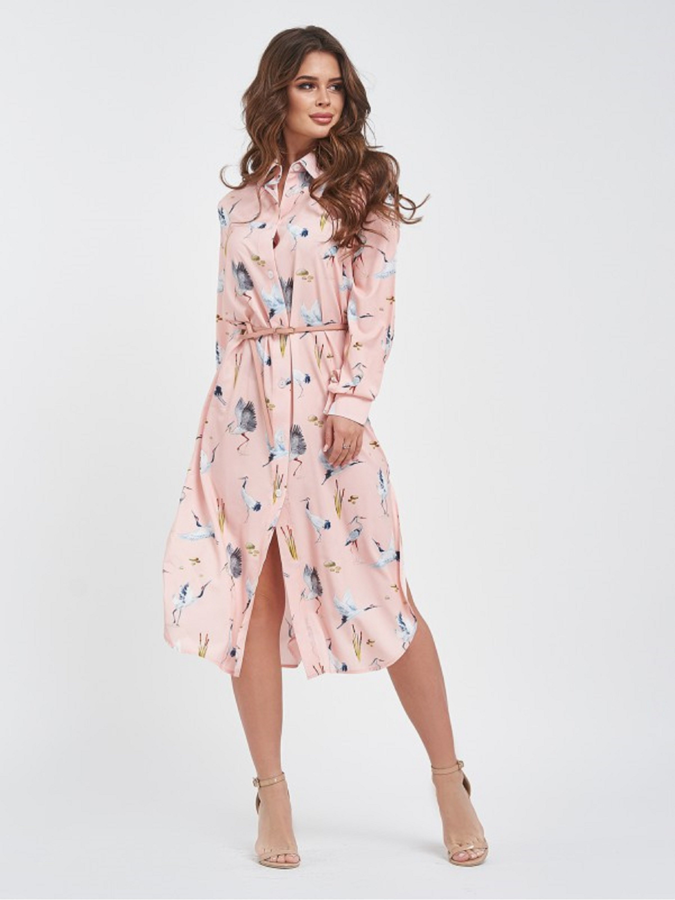 Платье миди ISSA Plus модель 11430_розовый Фото