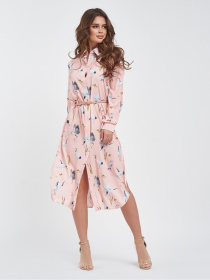 Сукня міді ISSA Plus модель 11430_розовый Фото