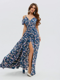 Платье макси ISSA Plus модель 11535_синий Фото