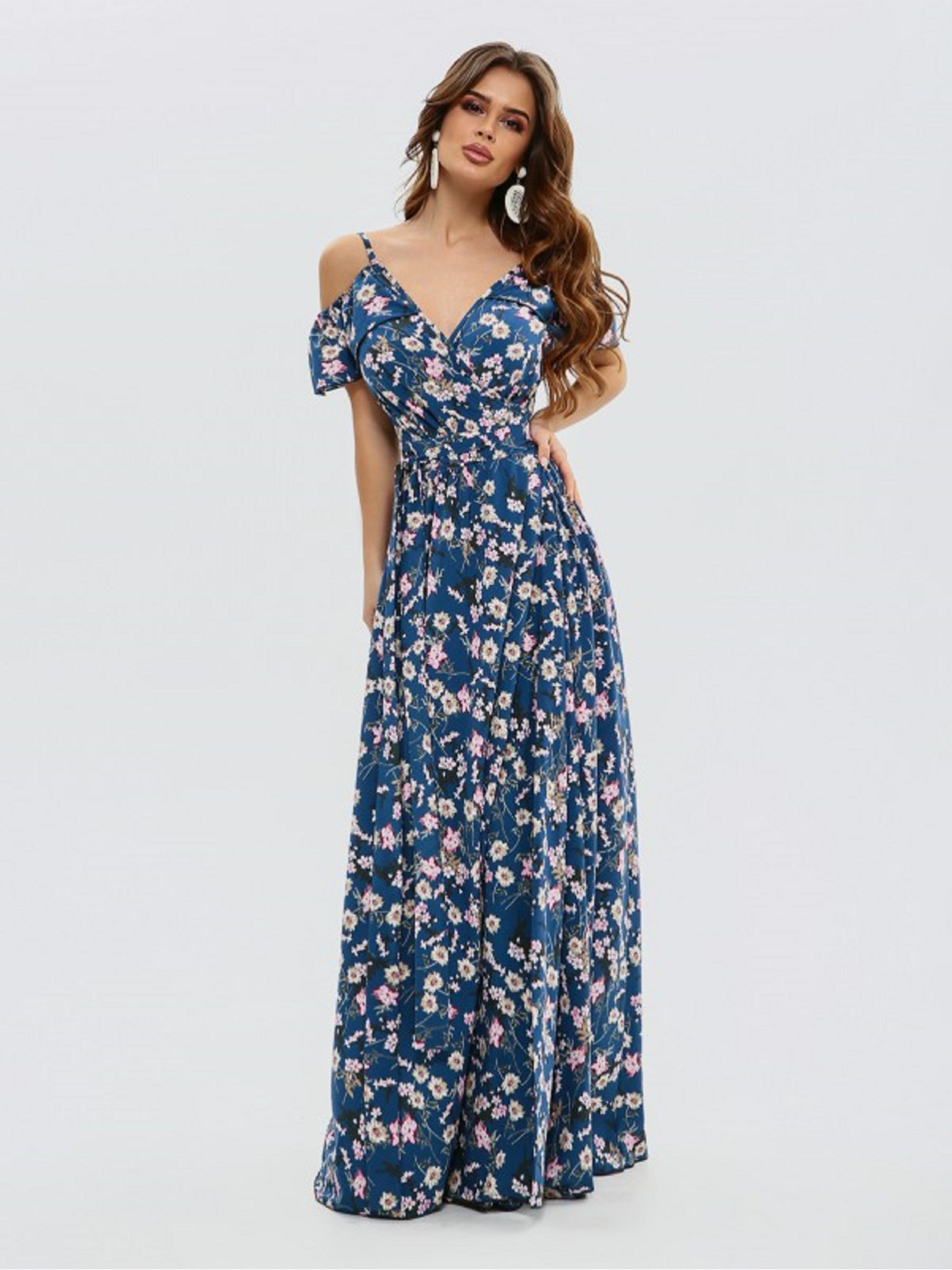 Сукня максі ISSA Plus модель 11535_синий Фото