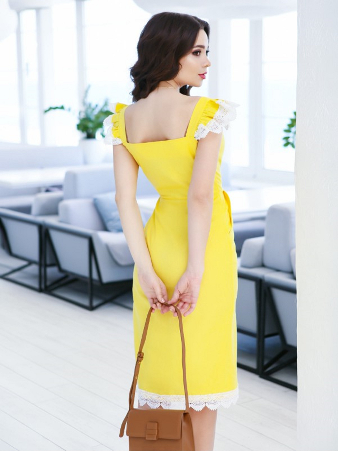 Сарафан ISSA Plus модель 11651_желтый Сарафан ISSA Plus модель 11651_желтый Фото