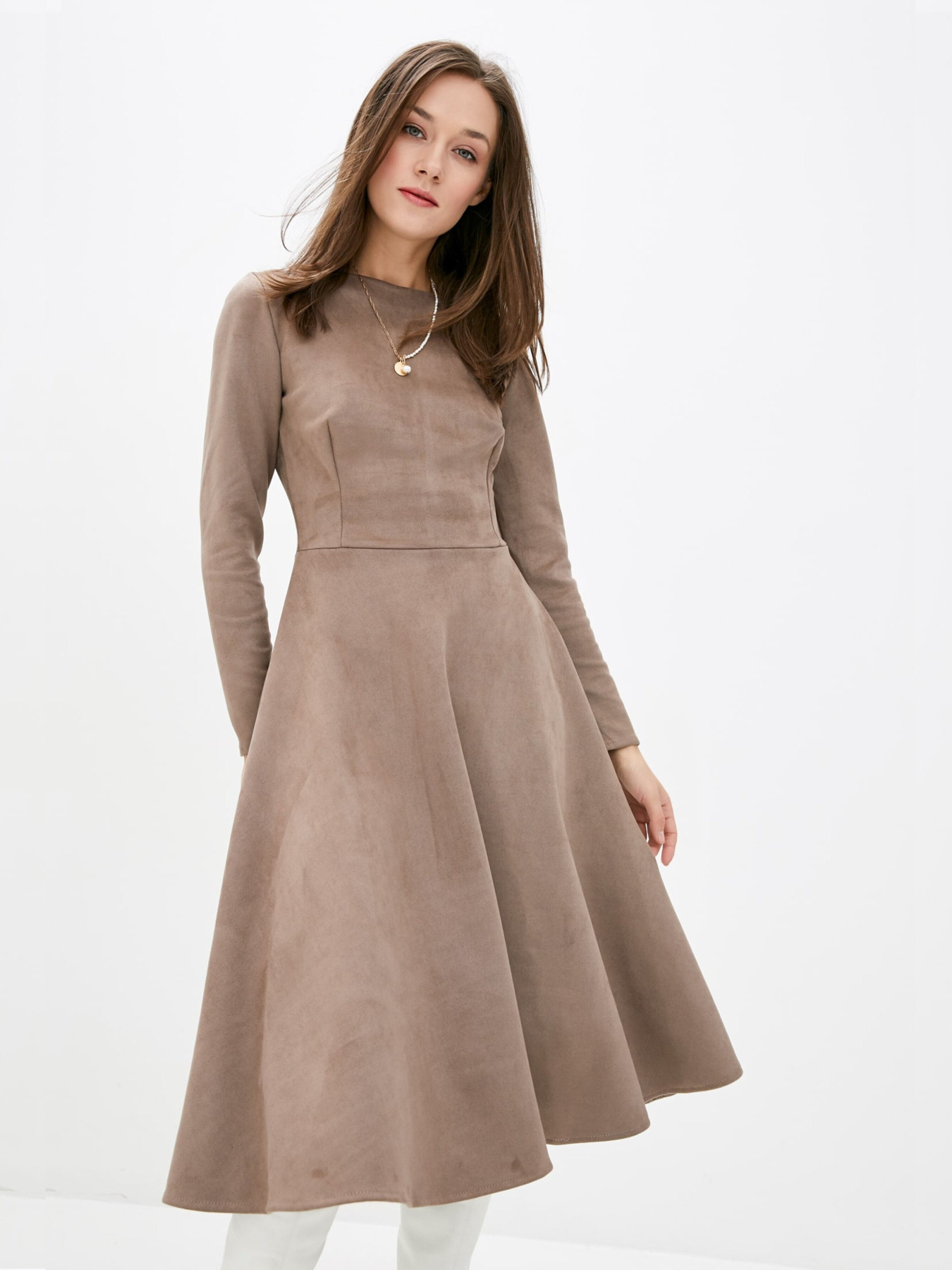 Сукня міді ISSA Plus модель 12284_бежевый Фото