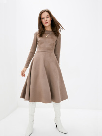 Сукня міді ISSA Plus модель 12284_бежевый Фото