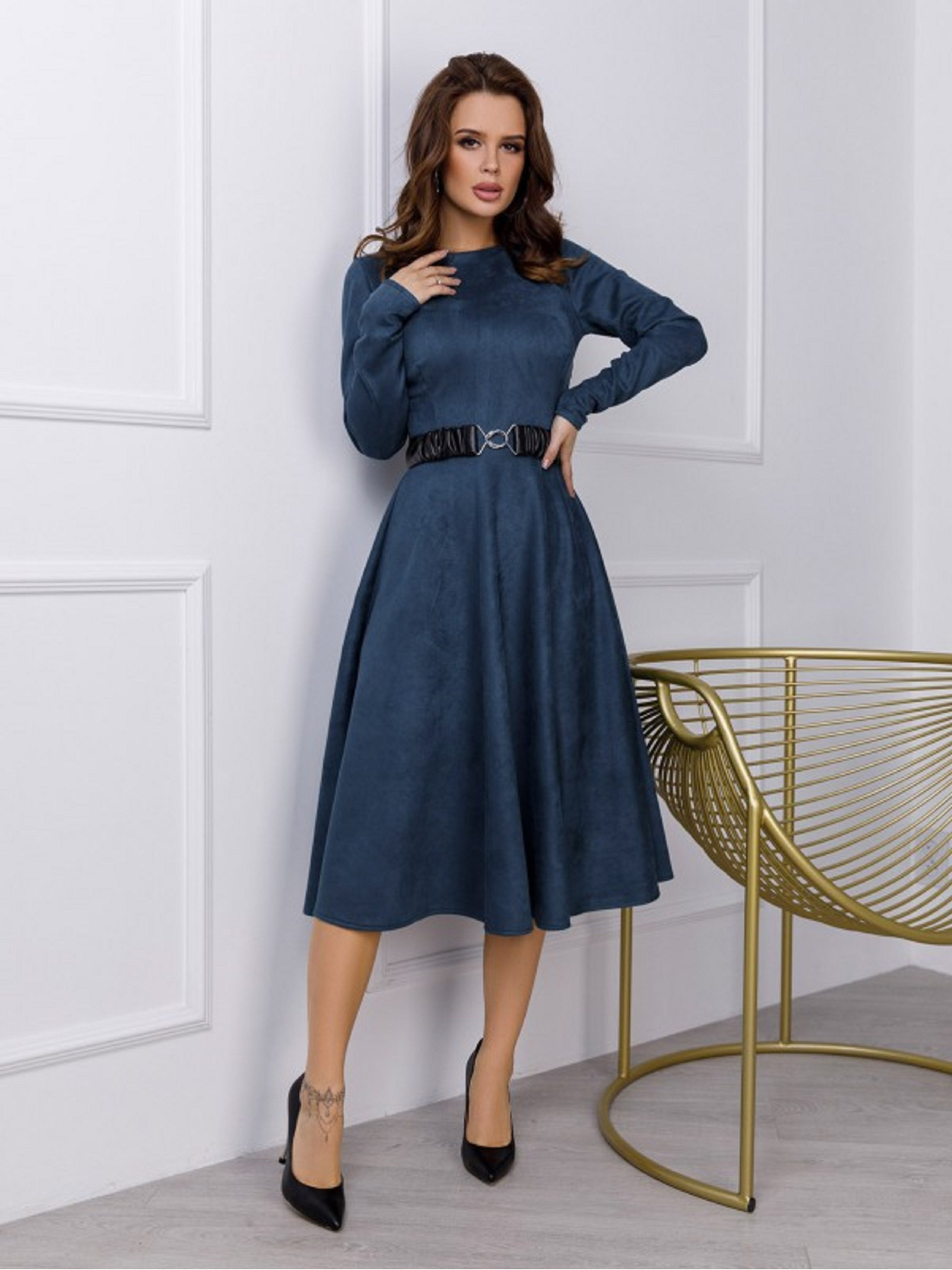 Сукня міді ISSA Plus модель 12284_бирюзовый Фото