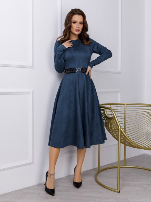 Сукня міді ISSA Plus модель 12284_бирюзовый Фото