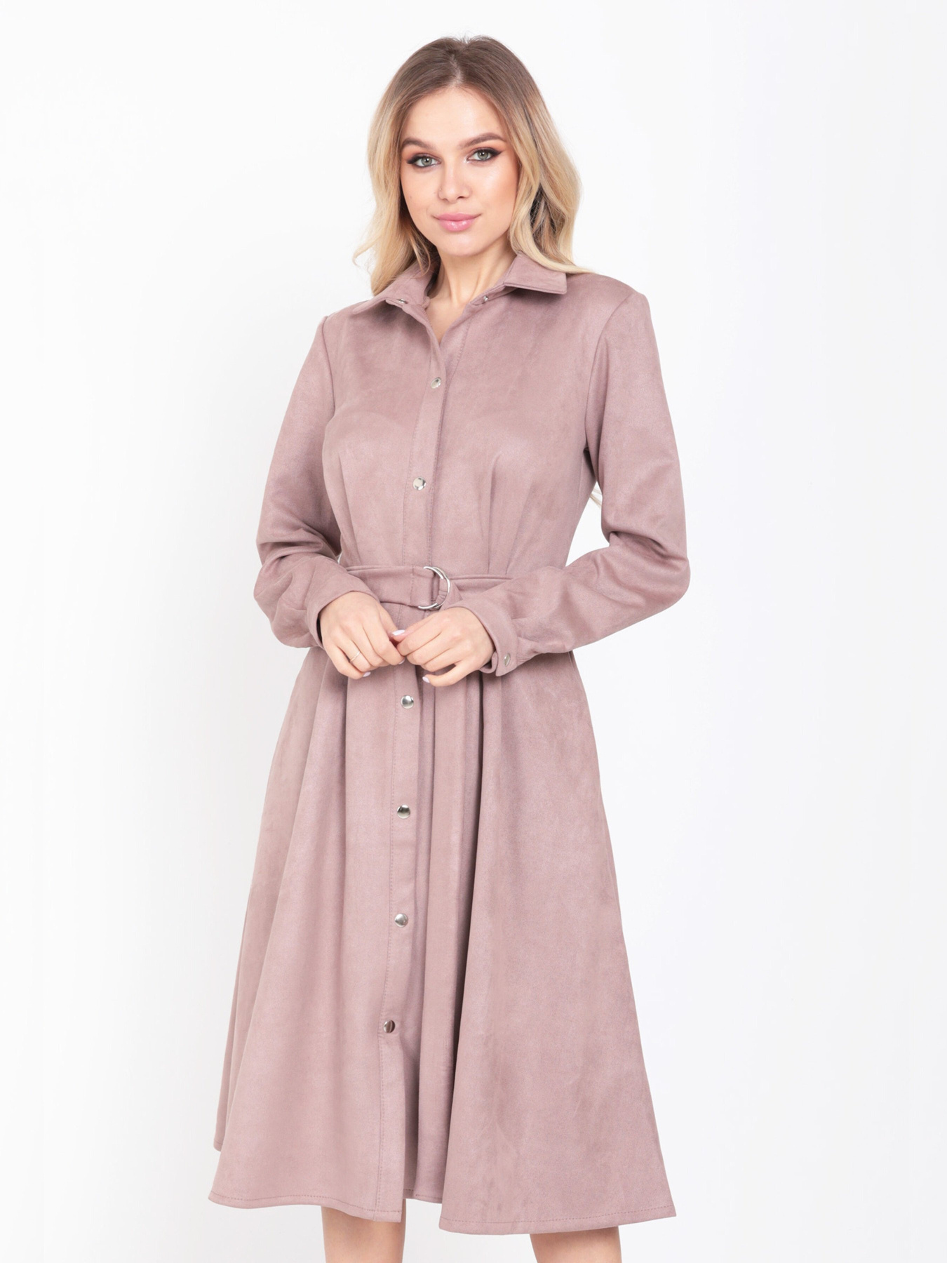 Платье миди ISSA Plus модель SA-85_бежевый Фото