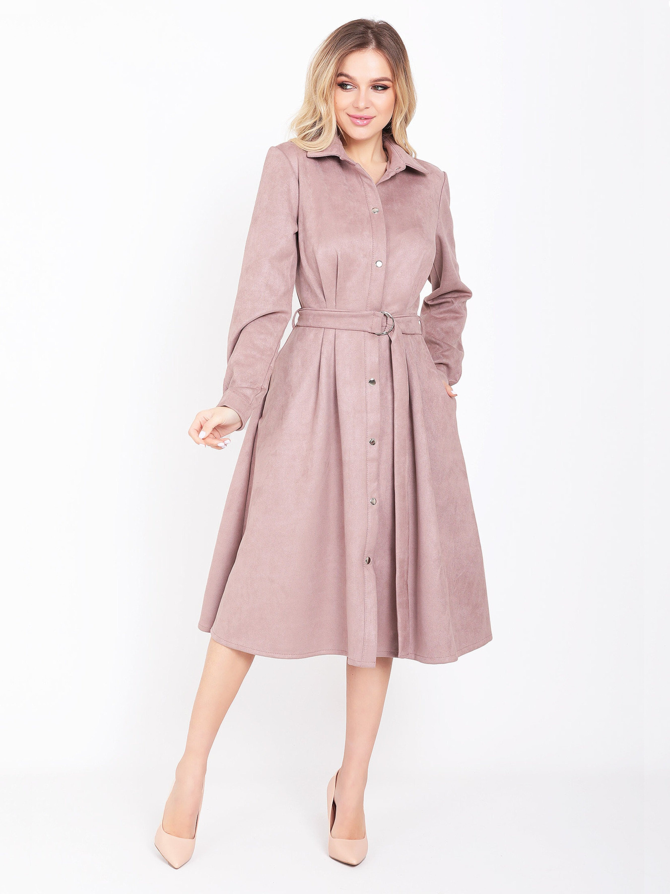 Платье миди ISSA Plus модель SA-85_бежевый Фото