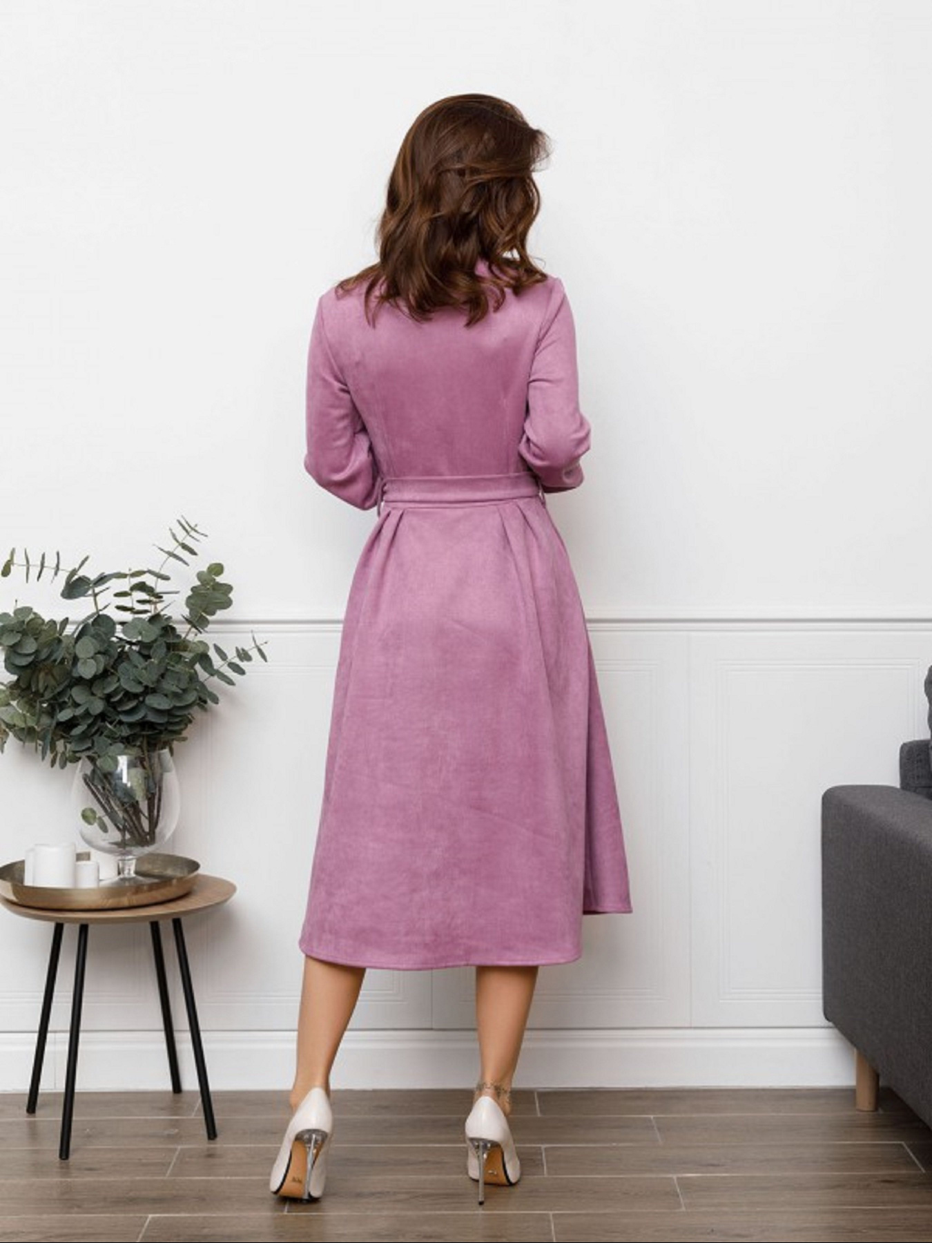 Сукня міді ISSA Plus модель SA-85_сиреневый Сукня міді ISSA Plus модель SA-85_сиреневый Фото