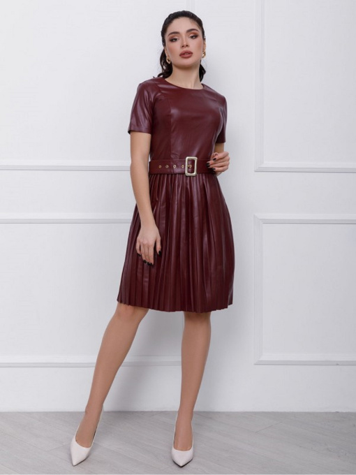 Сукня міді ISSA Plus модель SA-144_бордовый Фото