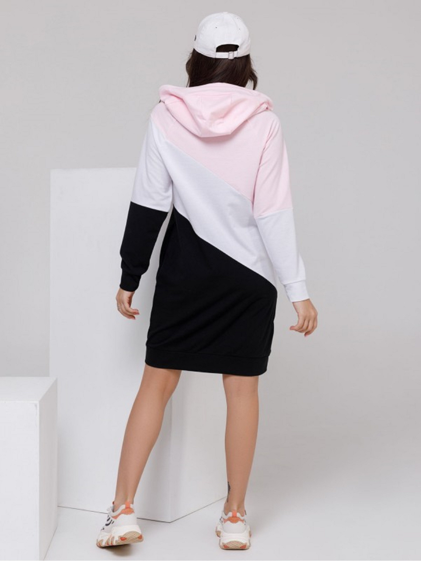 Платье мини ISSA Plus модель SA-27_розовый_черный Фото