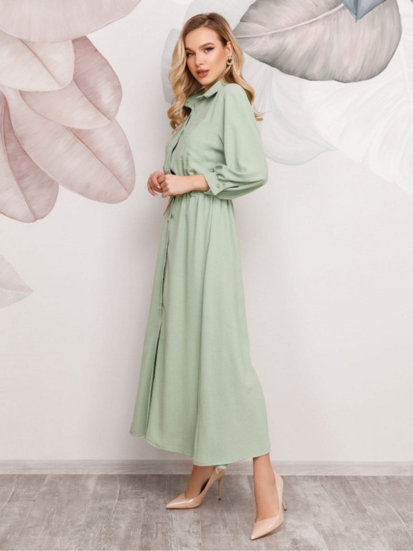 Платье макси ISSA Plus модель SA-169_мятный Платье макси ISSA Plus модель SA-169_мятный Фото