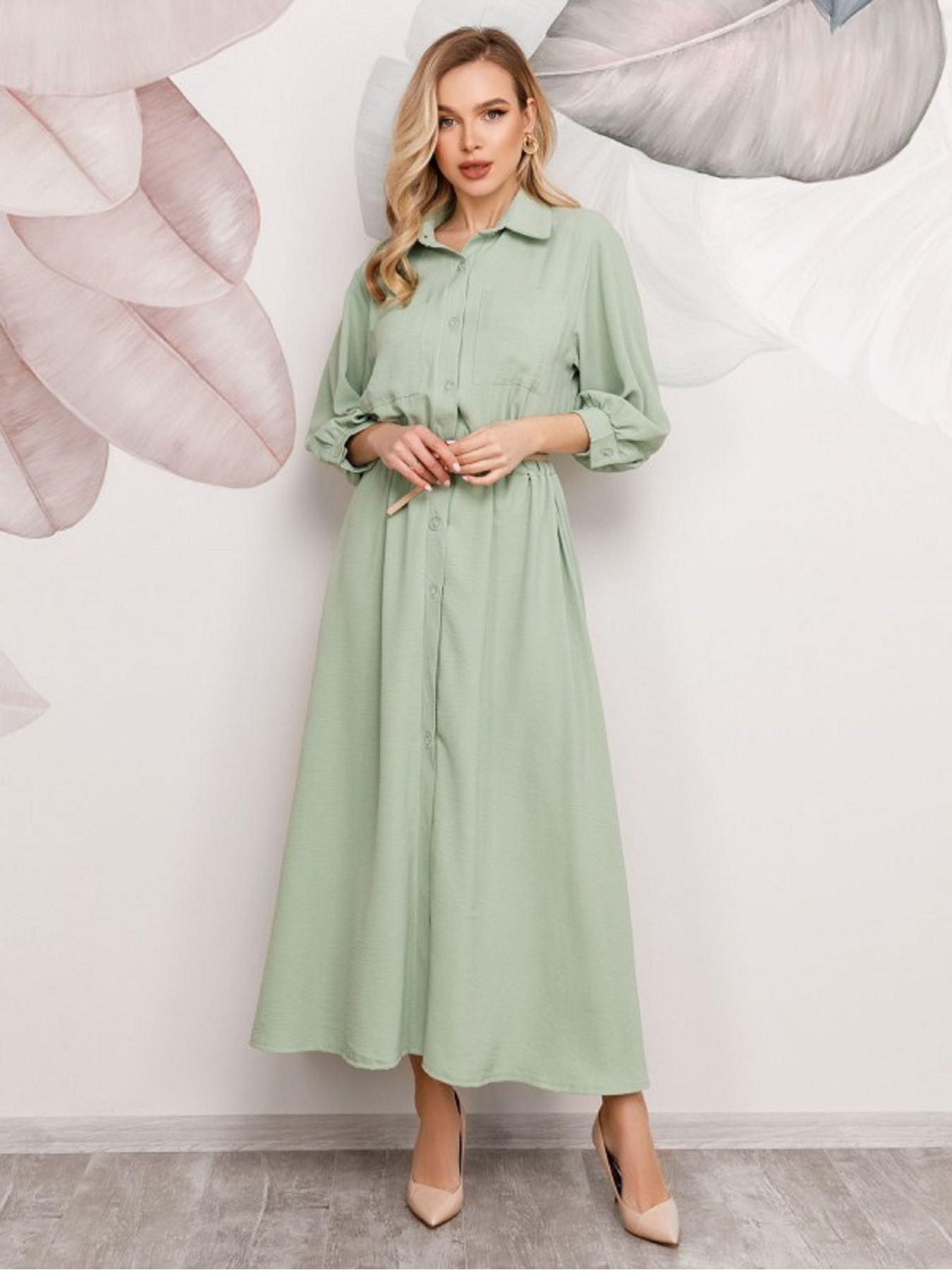 Платье макси ISSA Plus модель SA-169_мятный Платье макси ISSA Plus модель SA-169_мятный Фото