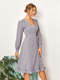 Сукня міді ISSA Plus модель SA-288_серый Фото