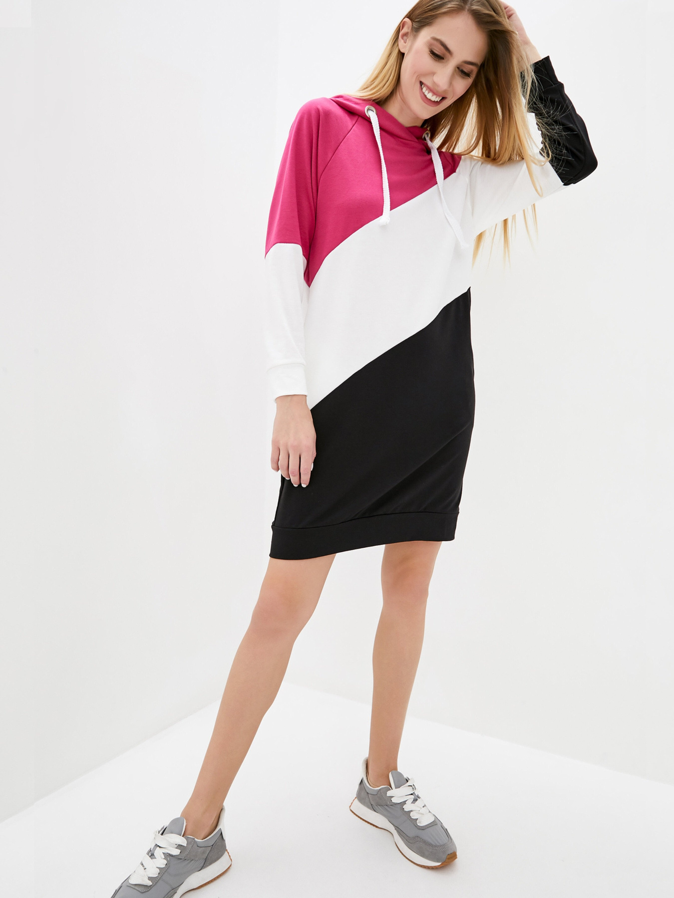 Платье мини ISSA Plus модель SA-27_малиновый_черный Фото