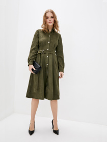 Платье миди ISSA Plus модель SA-85_хаки Фото