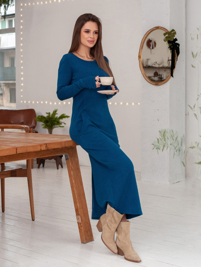 Сукня максі ISSA Plus модель 14412_темно_бирюзовый — фото - INTERTOP