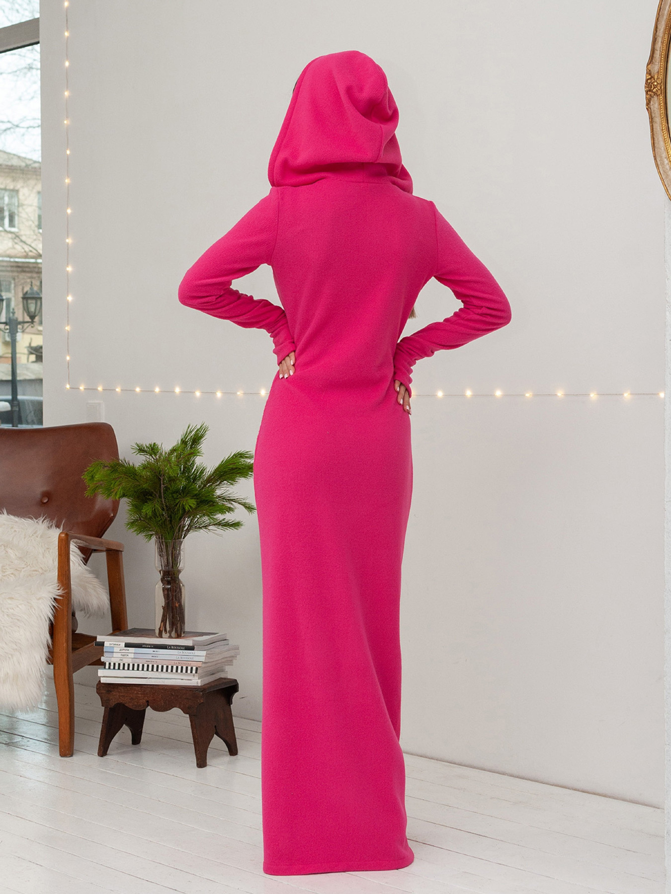 Сукня максі ISSA Plus модель 14418_малиновый Фото