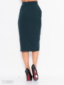Юбка миди ISSA Plus модель 11094_зеленый Фото