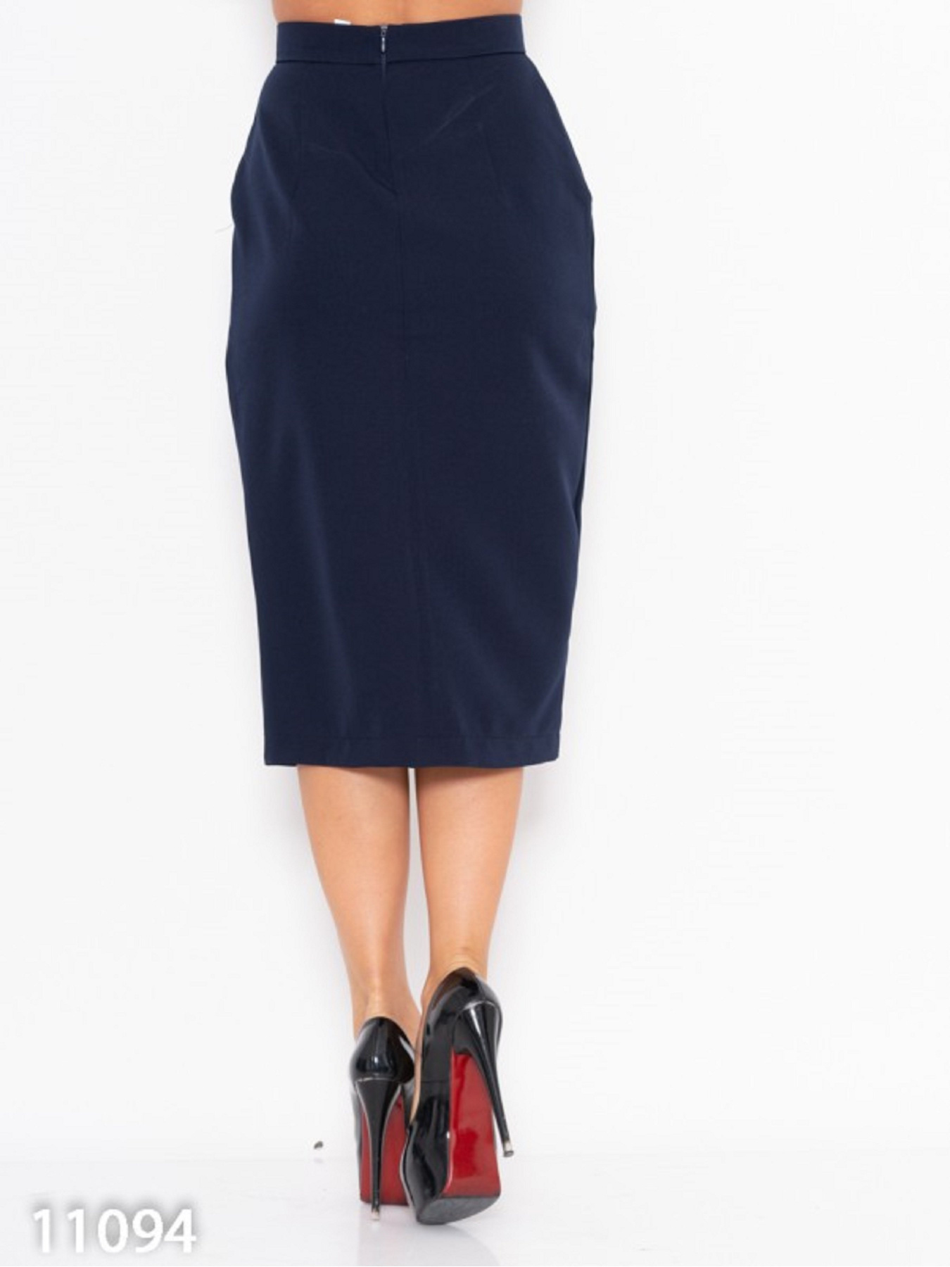 Спідниця міді ISSA Plus модель 11094_темно_синий Фото